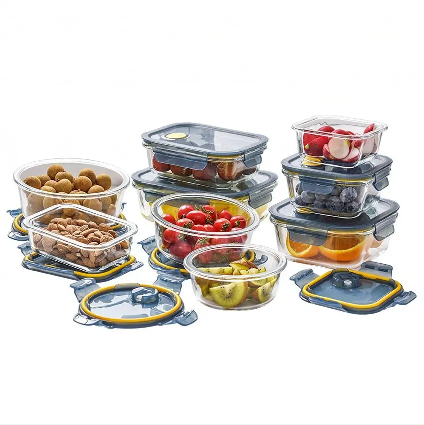For Kitchen Glass Kitchen Containers with Lids High Borosilicate Glass by Crystal Houseware 3