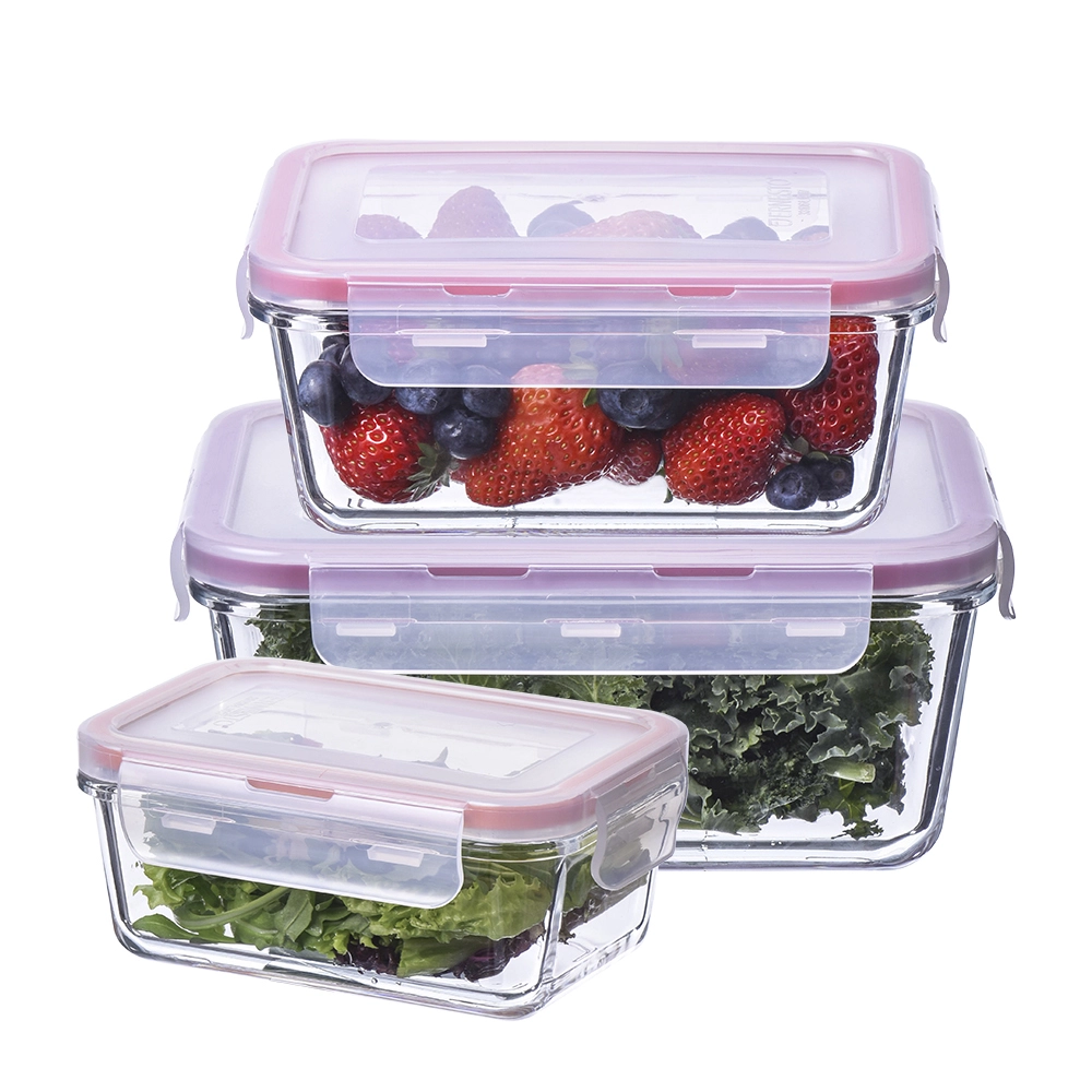 Penyimpanan Makanan Kaca Dapur Terbaik & Set Bekas Bekas Penyimpanan Kaca Bekas Penyimpanan Kaca Bento Kotak Makan Tengah Hari untuk Penyimpanan Makanan 1