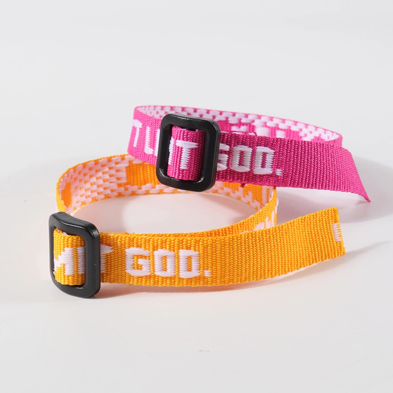 Maßgeschneidertes Jacquard-gewebtes Armband, verstellbares Anti-Rutsch-Armband für Festival-Events 1