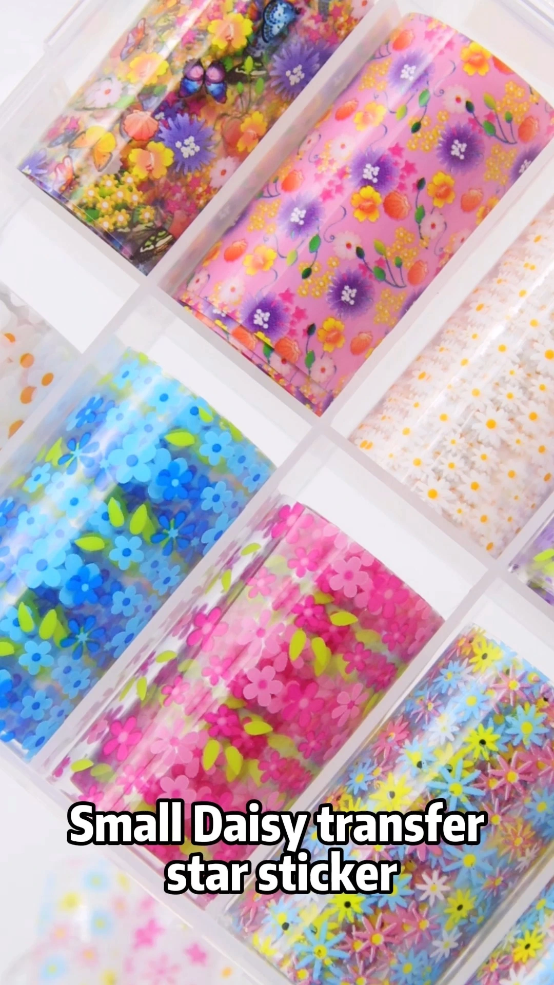 Adesivo per unghie con fiori in carta trasferibile per nail art, confezione di scatole serie Crisantemo 1