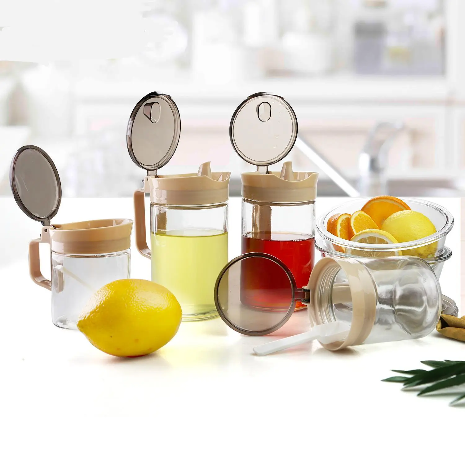 Logo personnalisé de haute qualité, pot en verre d'assaisonnement domestique, ensemble de tubes en verre lavables 1