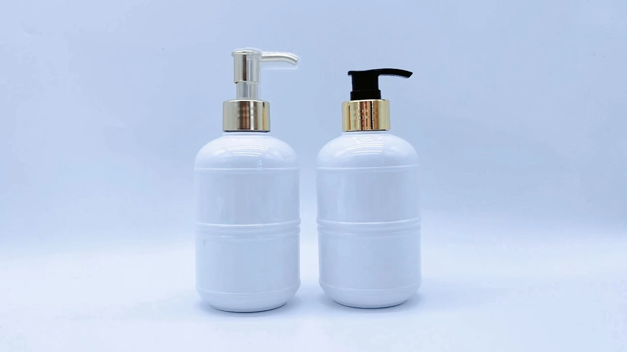 Glamorosa botella de loción corporal en PET blanco de 300 ml para el cuidado de la piel. 1