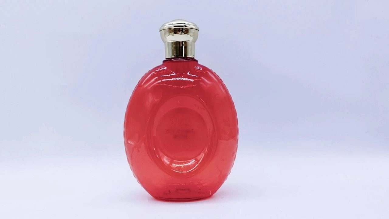 Glamouröse 500 ml rote transparente PET-Hautpflegeverpackungsflasche für Körperlotion 1