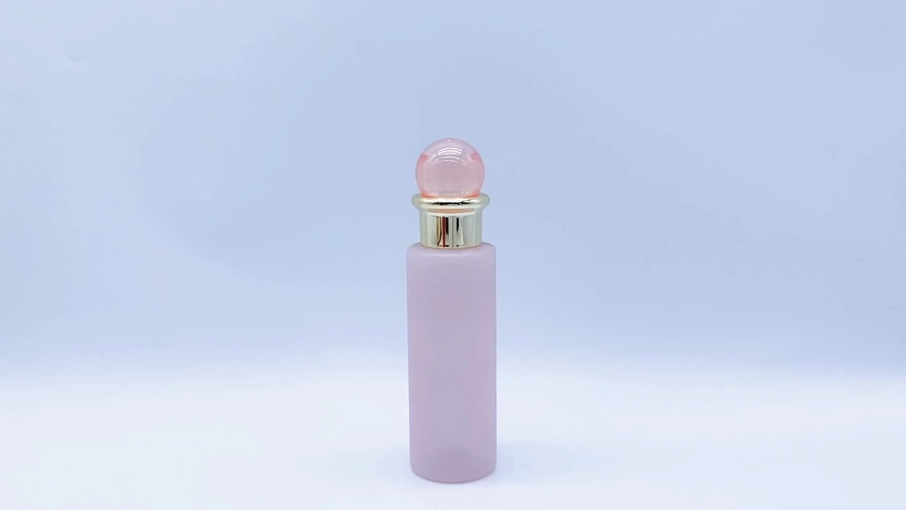 Glamorosa botella de loción corporal con envase de PE rosa de 120 ml para el cuidado de la piel. 1