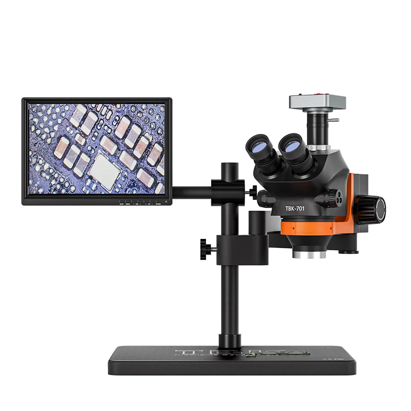 TBK-701 Dijital Lehimleme Mikroskobu, PCB Onarımı için 7X-50X Zoom Özellikli 48MP Kamera 1