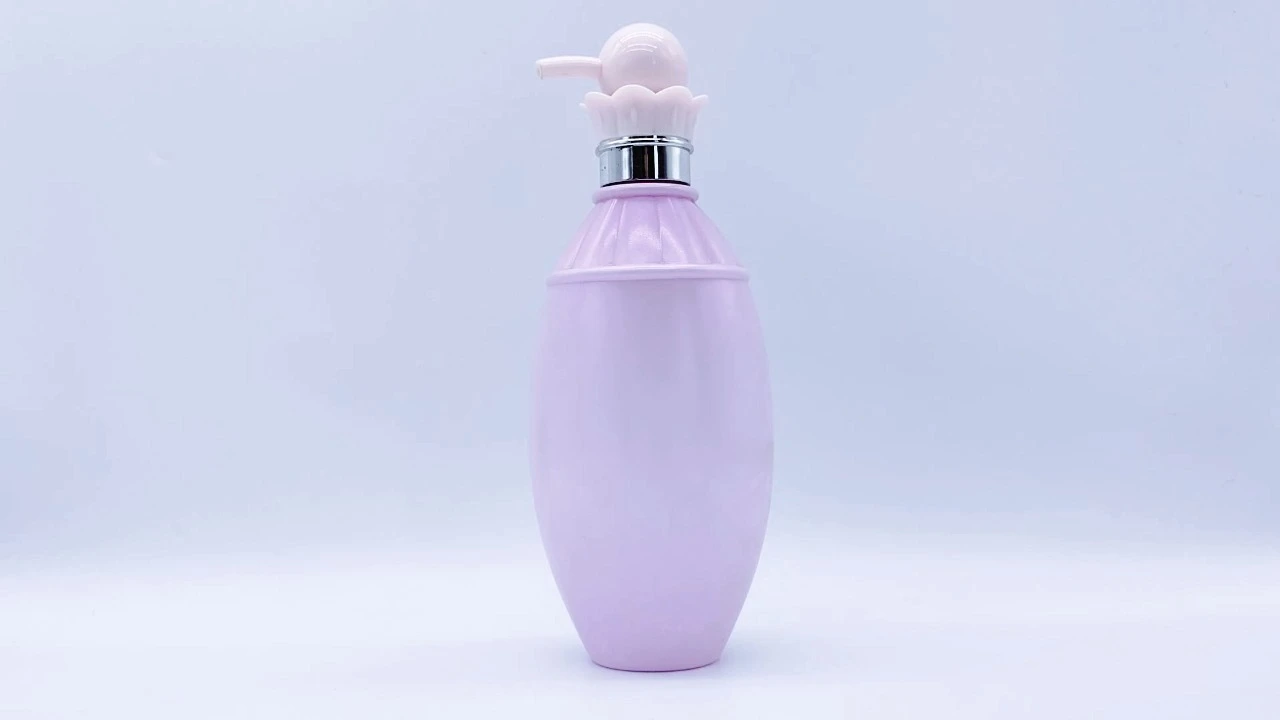 Glamorosa botella de loción corporal en PET/PE rosa de 500 ml para el cuidado de la piel. 1