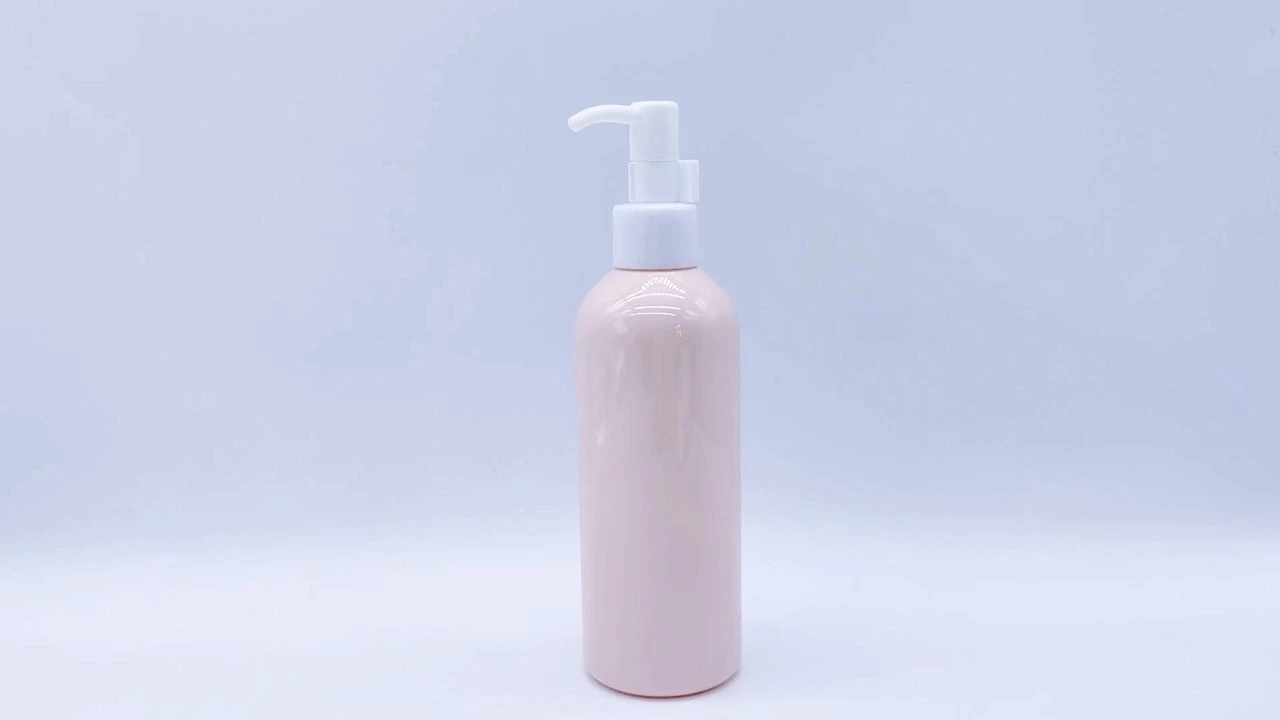 Glamorosa botella de loción corporal en PET rosa de 250 ml para el cuidado de la piel.1 1