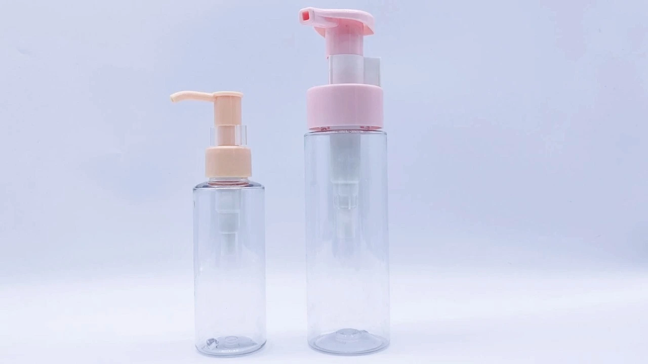 Glamorous 100ml/200ml colorless transparent PET skin care packaging body lotion bottle 1