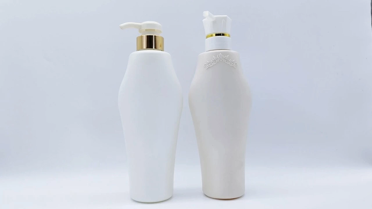 Glamorous 550ml white/tan PE skin care packaging body Lotion bottle 1