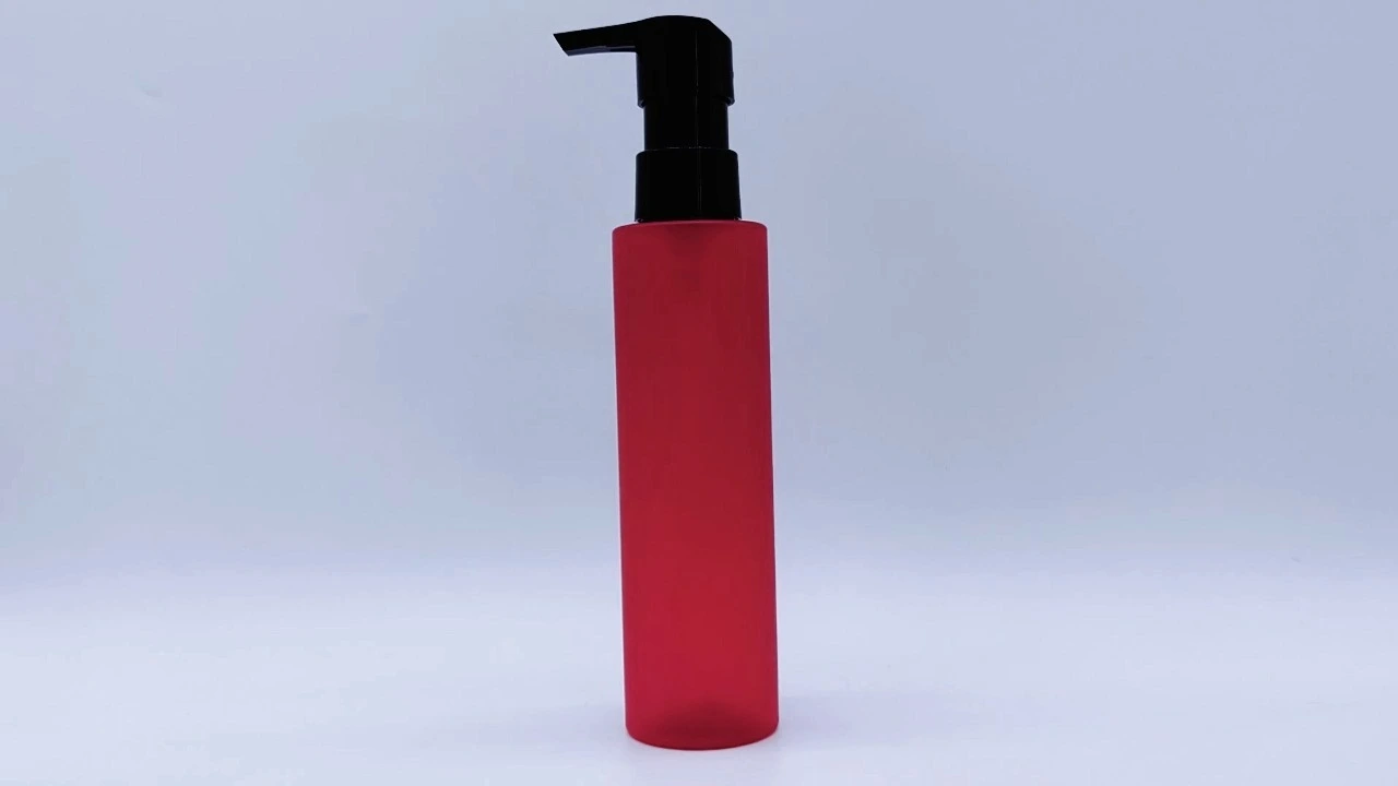 Glamorous 150ml frosted red transparent PET skin care packaging body Lotion bottle 1
