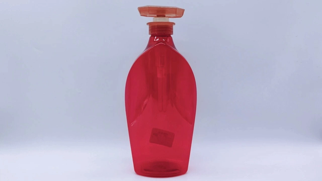 Glamorous 950ml red transparent PET skin care packaging body Lotion bottle 1
