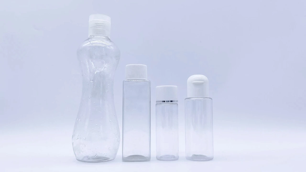 Glamorous colorless transparent PET travel skin care packaging body Lotion bottle 1