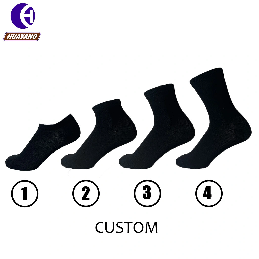 Chaussettes tricotées personnalisées pour hommes, coton régénéré, respirant, vente en gros, HY-M-007 1