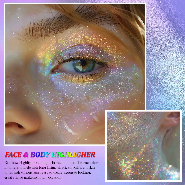 Multichrome & rainbow highlighter makeup Eyeshadow Bulk 1