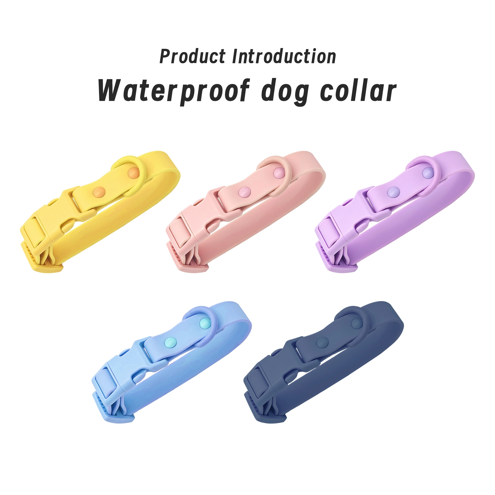 Laisse imperméable pour chien, ensemble de laisse et collier en PVC Biothane PSP-242 1