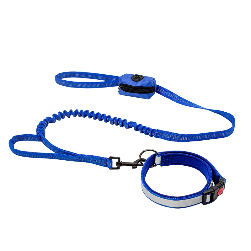 Juego de bolsa para excrementos y correa para collar de perro de nailon reflectante PSP-304 1