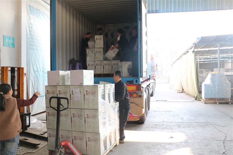 Today, two cabinets of garbage disposers were loaded to Russia. 3