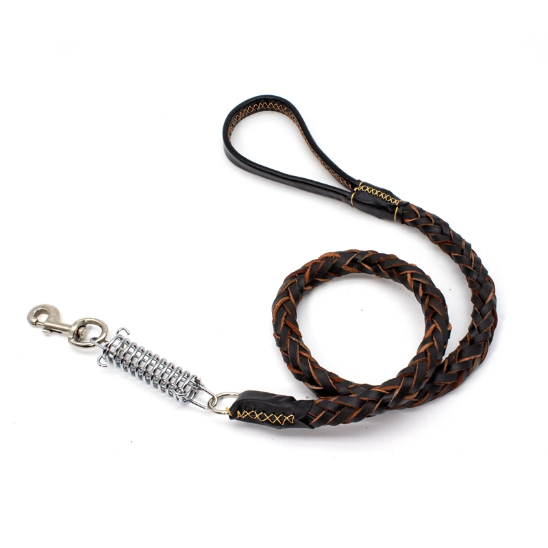 Braided Pet Training Leather Dog Durable Leash PSP-1227 1