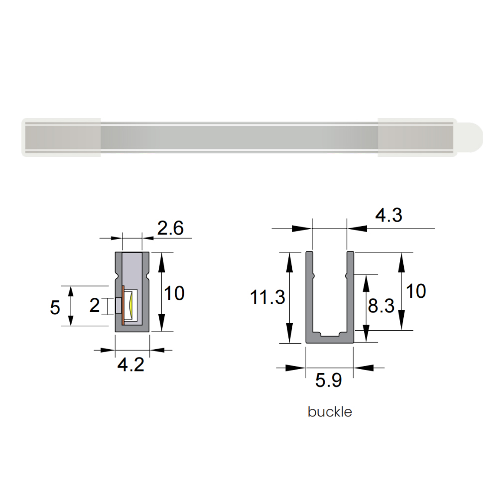 SILICONE LED-RIBBONS, 24V, Monochrome / Multiwhite, 4mm 2