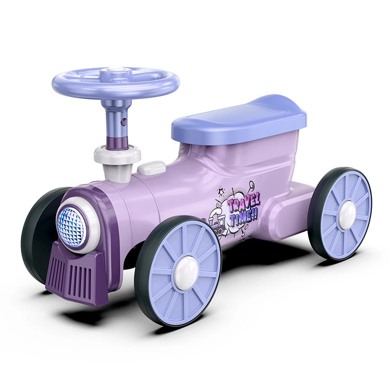 Rutschauto zum Aufsitzen für Kleinkinder, klassisches Zugdesign, Schiebeauto vom Fuß bis zum Boden, mit Lenkrad und Hupe 1