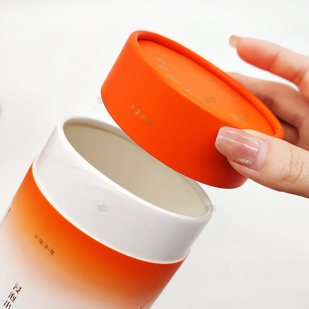 OEM Custom Printing Food Grade Round Box Kraft Cylinder Paper Tubes For Tea degradable Tea Packaging 1