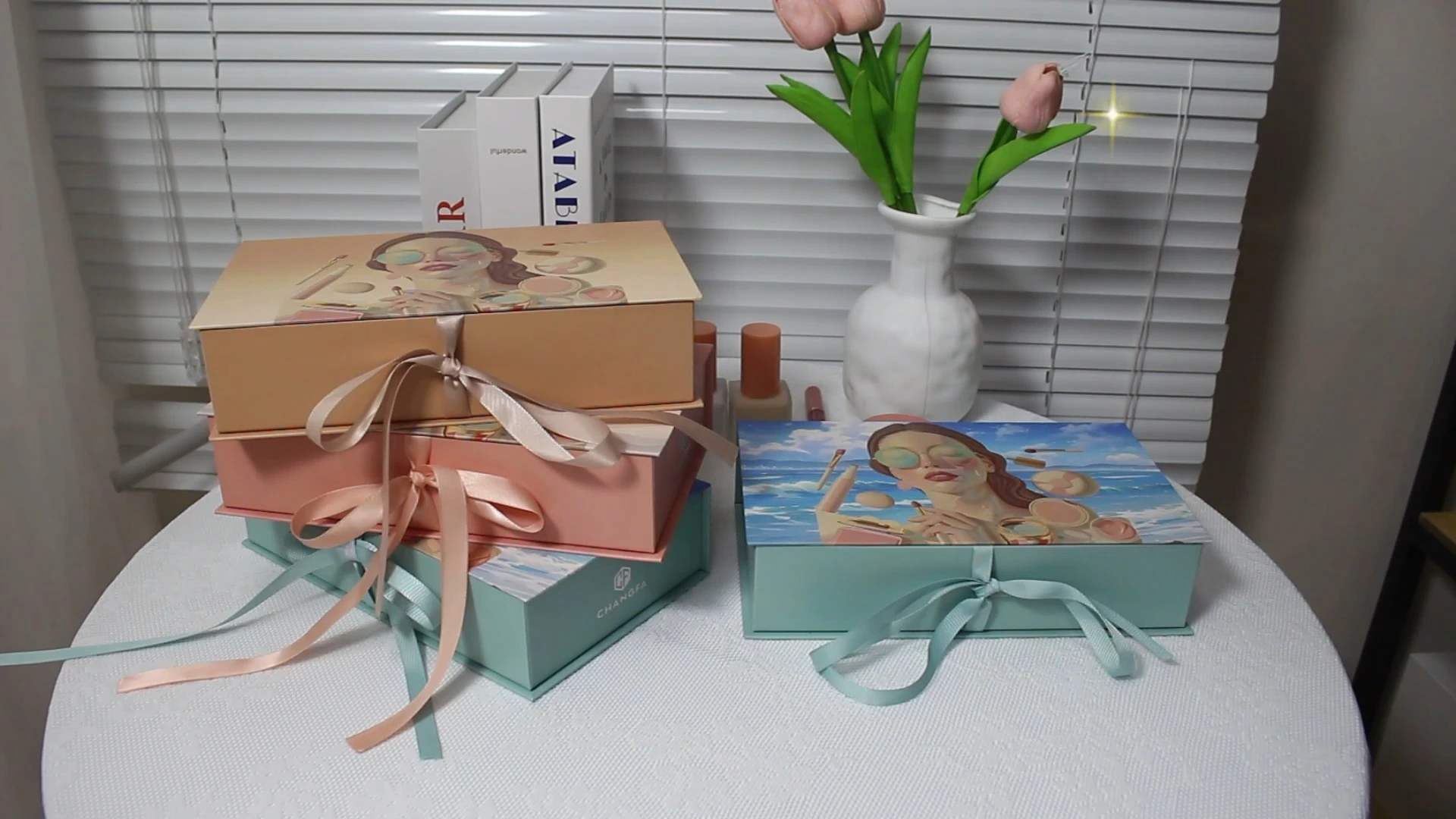 Kosmetikset Clamshell-Magnetbox mit EVA-Samteinsatz 1