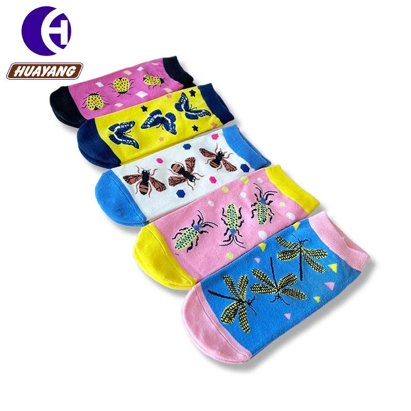 Chaussettes personnalisées pour femmes avec 5 couleurs, motif personnalisé HY-W-013 1