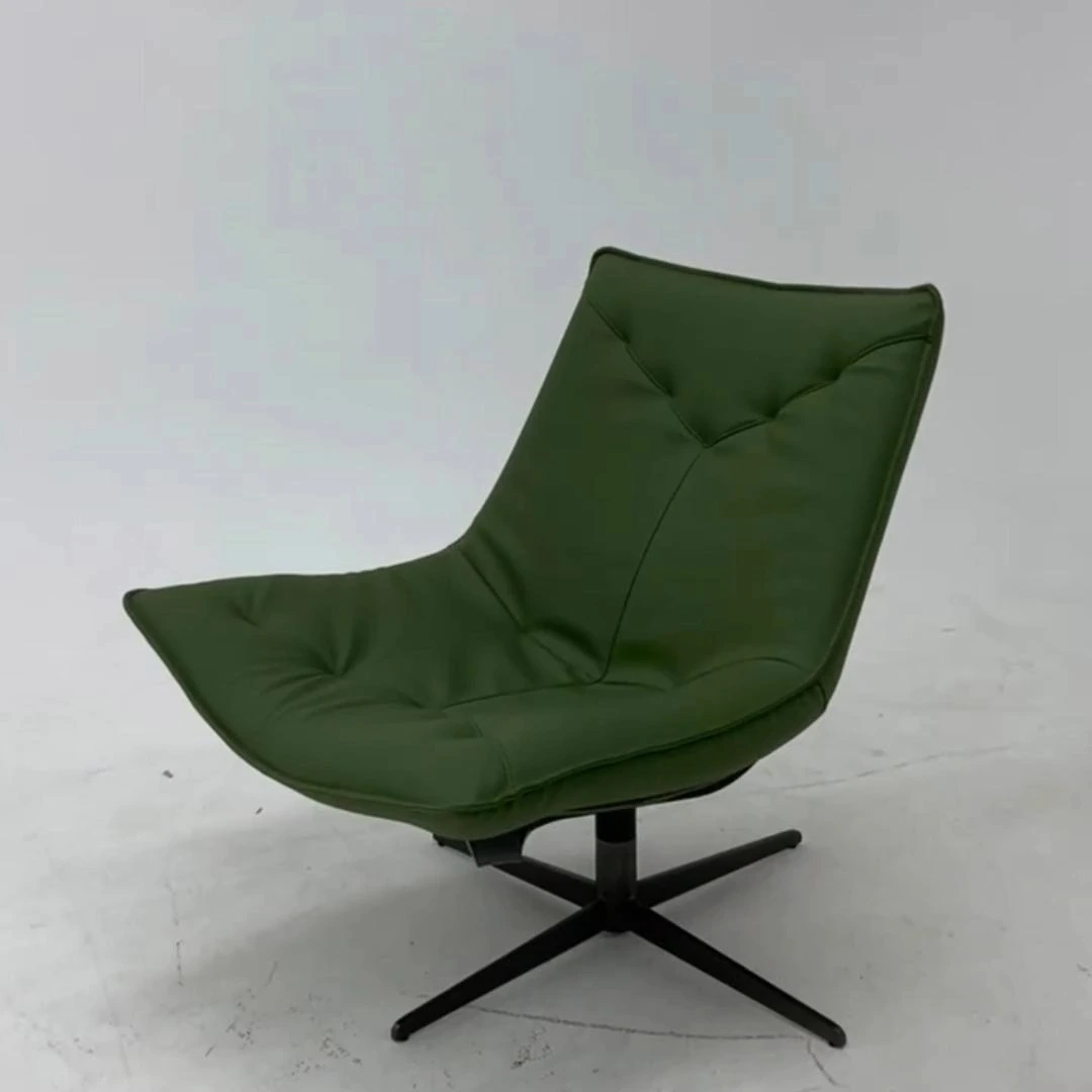 Italian Single Leisure Sofa Chair Modern Design Luxury Rotating Metal Material Home Furniture for Living Room or Bedroom 1