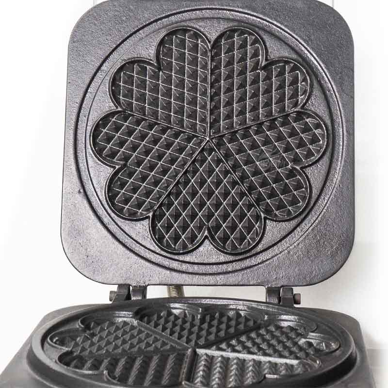Personalización de la máquina para hacer gofres con forma de corazón de hierro fundido doble (WB-H2) 2