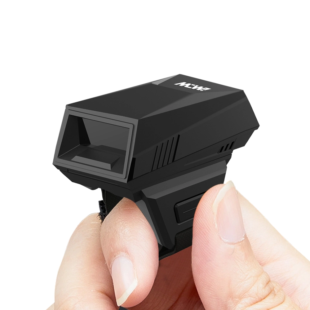 Leitor de código de barras de anel, mini leitor portátil de código de barras de dedo com 2,4 GHz 1
