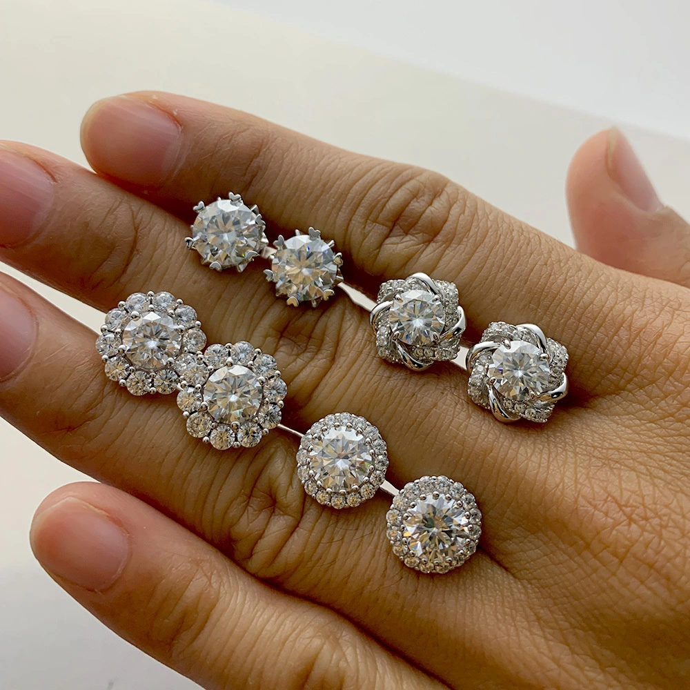 1 ct Diamond Stud Earrings Moissanite 925 Silver Jewelry Wholesale 1
