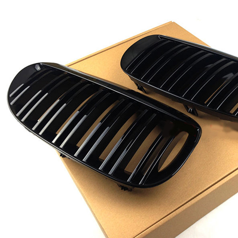Glossy Black Kidney Front Grilles For BMW 6 Series E63 2004-2010 4