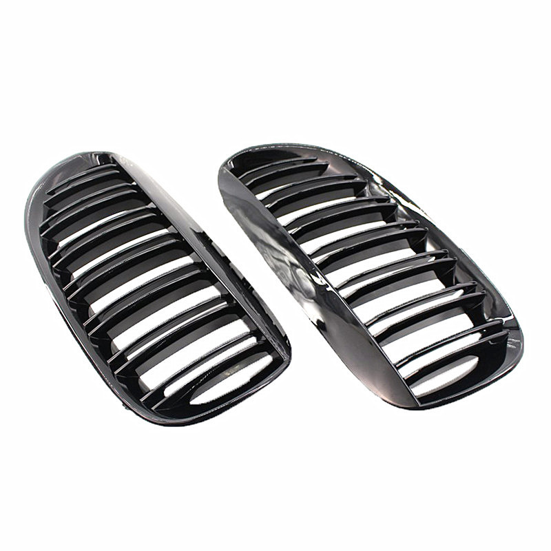 Glossy Black Kidney Front Grilles For BMW 6 Series E63 2004-2010 2