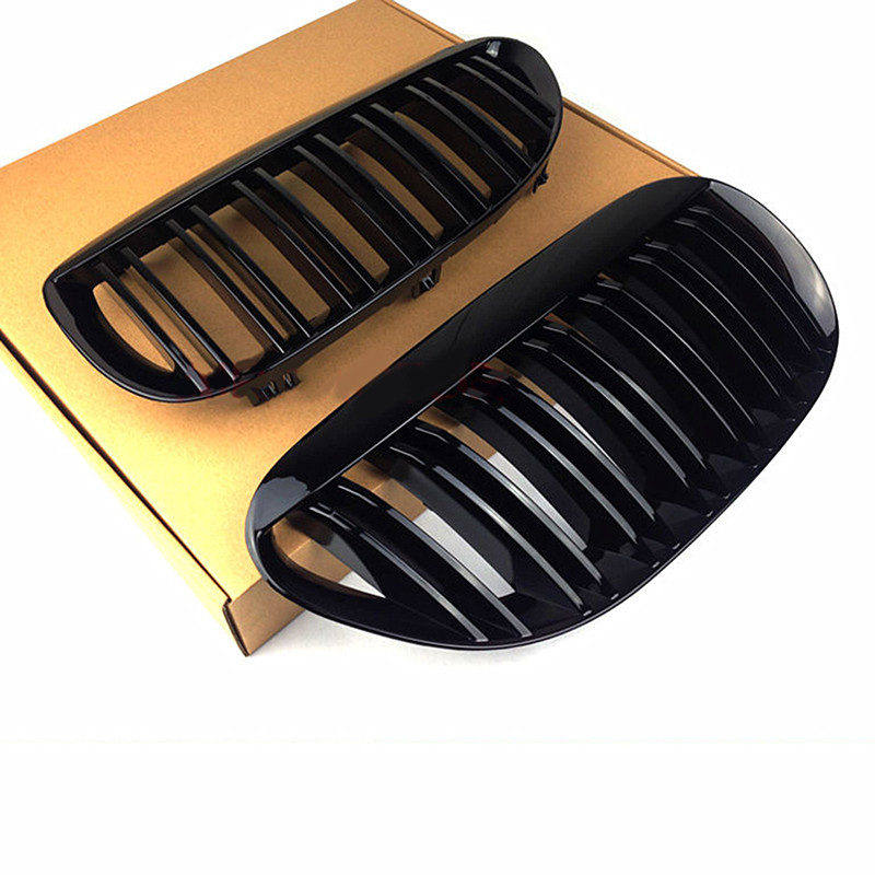 Glossy Black Kidney Front Grilles For BMW 6 Series E63 2004-2010 5