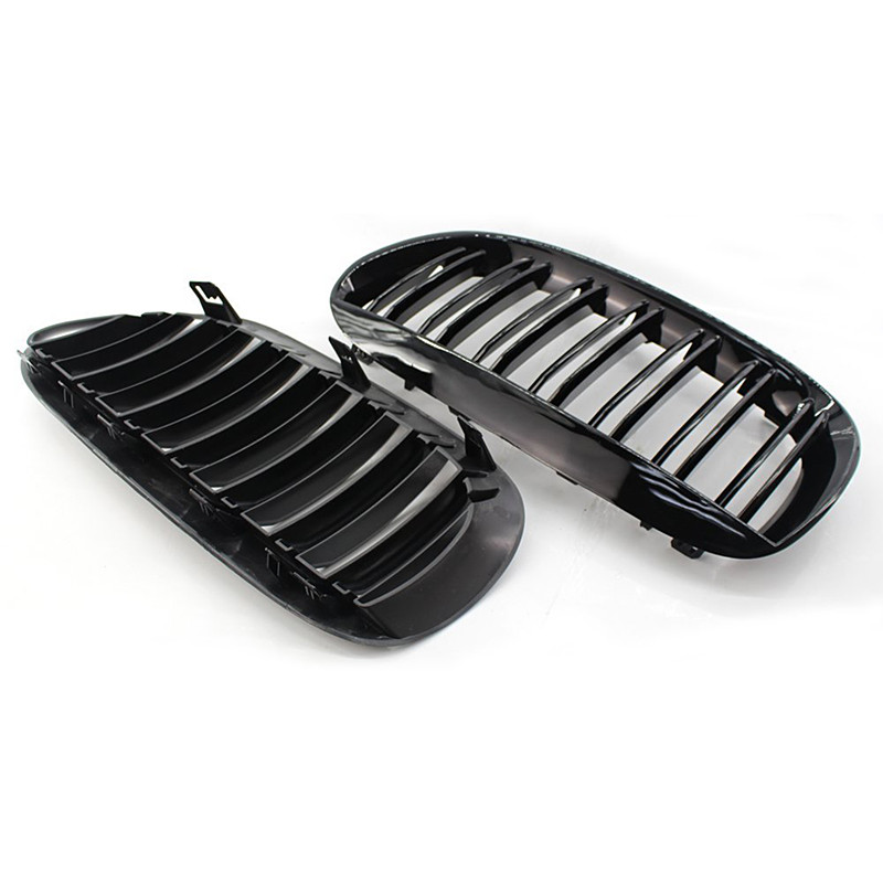 Glossy Black Kidney Front Grilles For BMW 6 Series E63 2004-2010 3