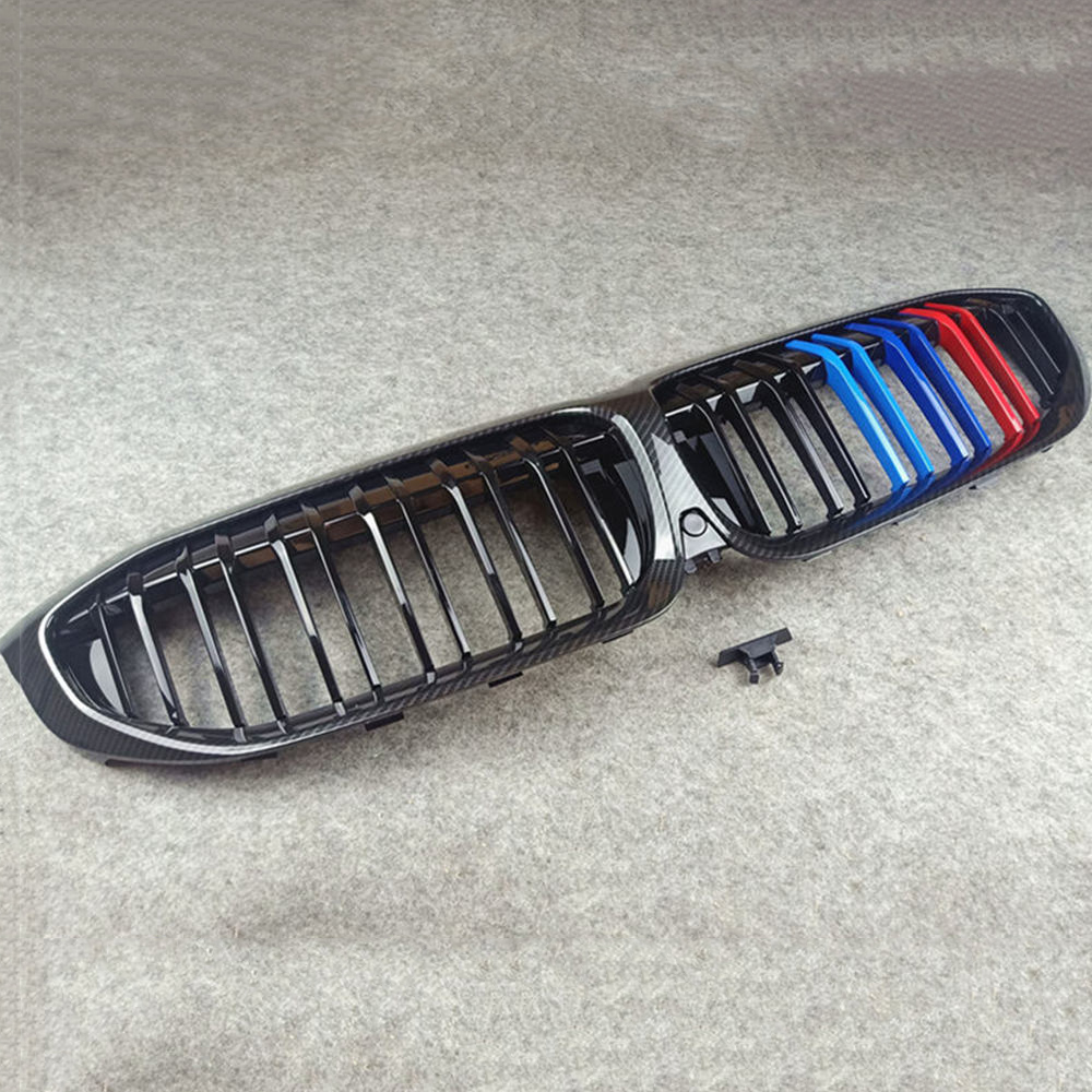 Carbon Pattern Front Bumper Mesh Kidney Grilles For BMW G20 G28 2019+ 3