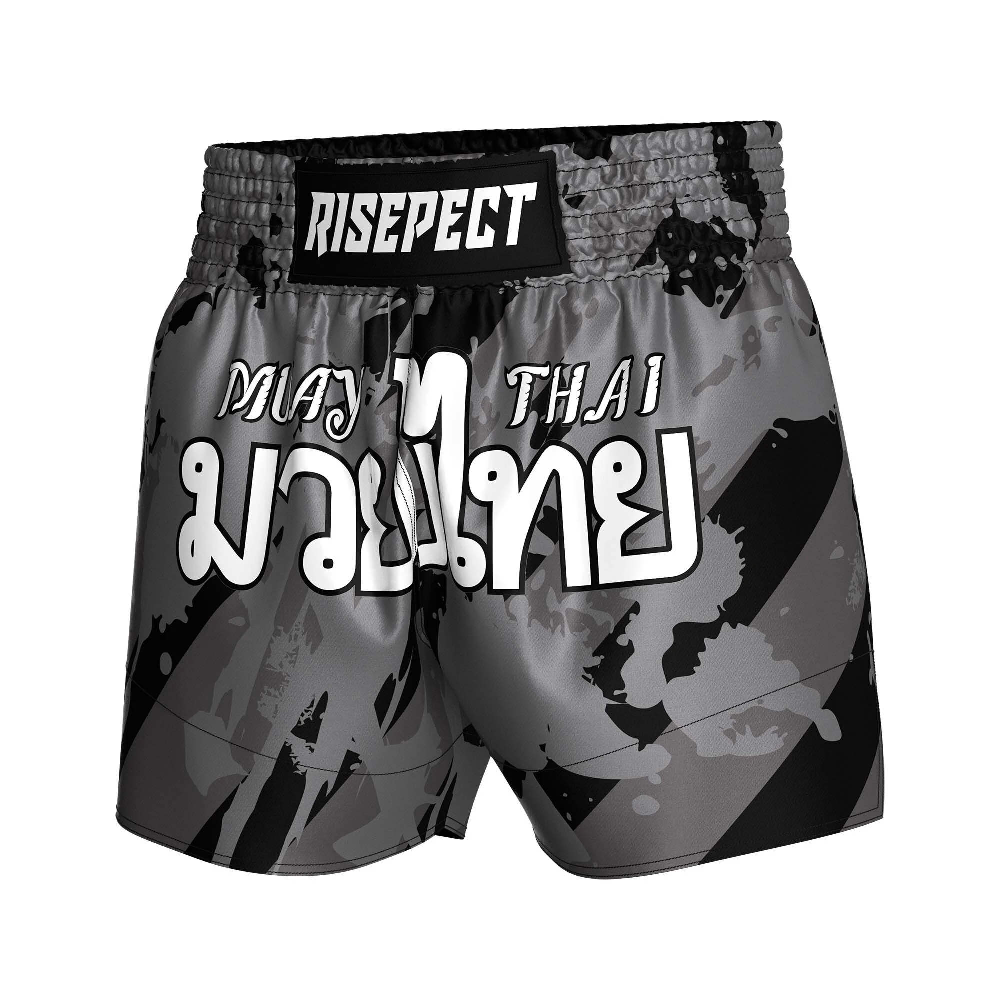 Rise Gray Muay Thai Trunks Shorts Camouflage MMA 1