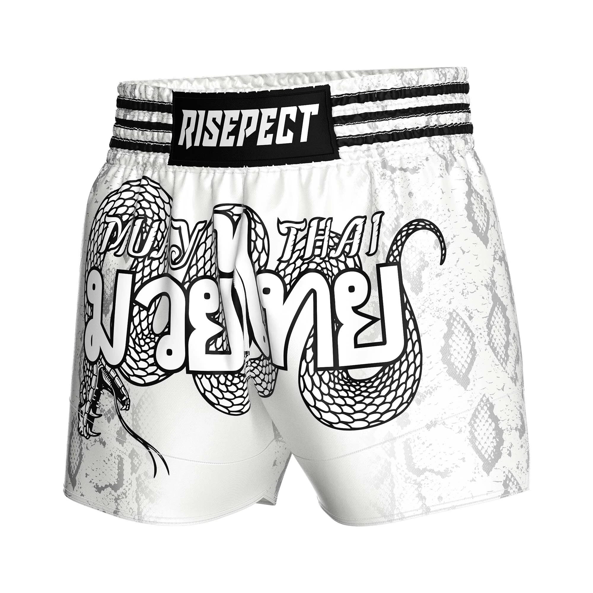 Rise White Shorts Python Kickboxing Muay Thai Shorts MMA 1