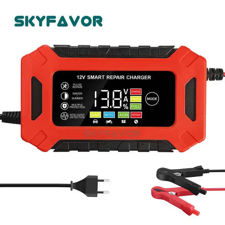 Bộ sạc pin xe máy bán chạy nhất 12V 6A tự động thông minh chu kỳ sâu gel agm cánh tay 12 volt sạc pin axit chì 1