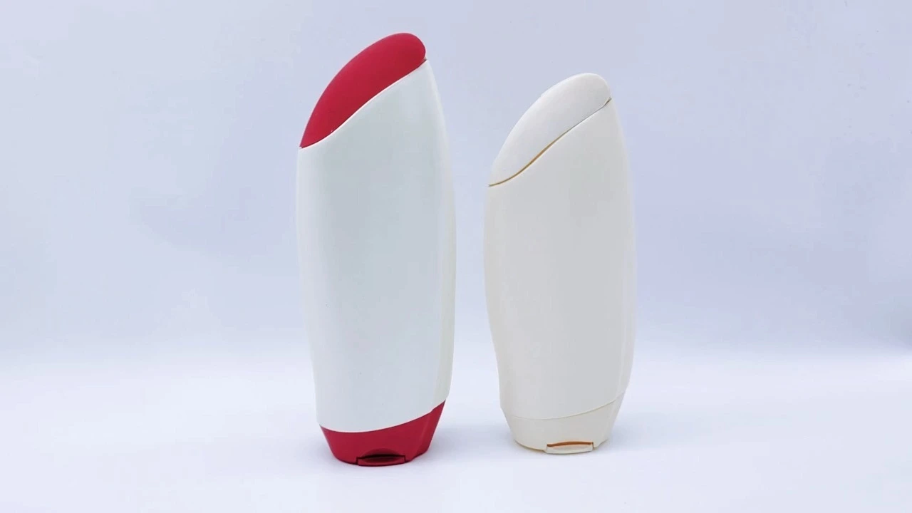 Botella glamurosa de champú y acondicionador de PE blanco de 220 ml/280 ml para el cuidado de la piel. 1