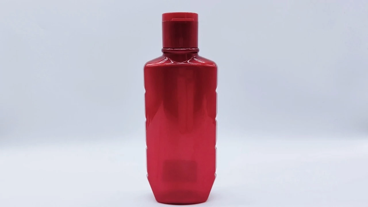 Glamouröse 400 ml rote PET-Shampoo-Conditioner-Flasche für Hautpflegeverpackungen 1