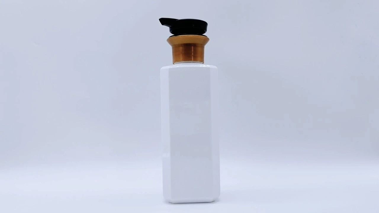 Glamouröse 350 ml weiße PET-Shampoo-Conditioner-Flasche für Hautpflegeverpackungen 1
