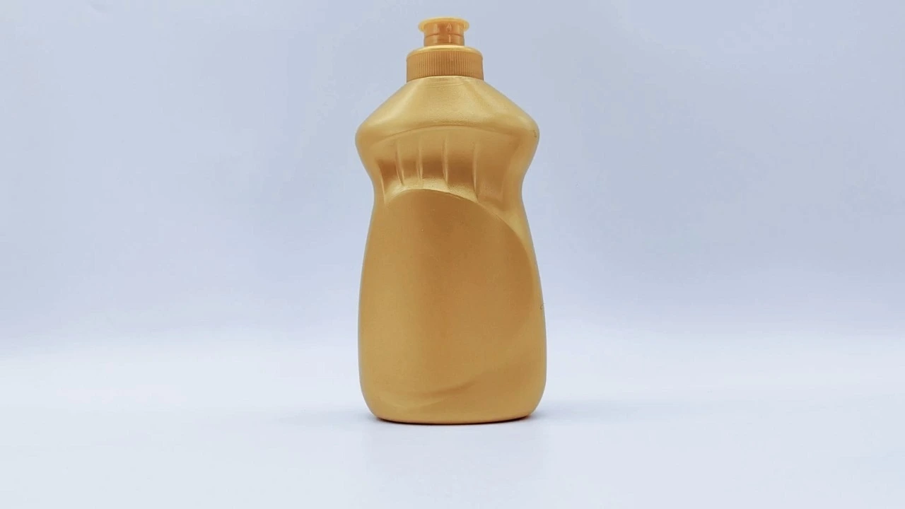 Botella glamurosa de champú y acondicionador de PE dorado de 200 ml para el cuidado de la piel. 1