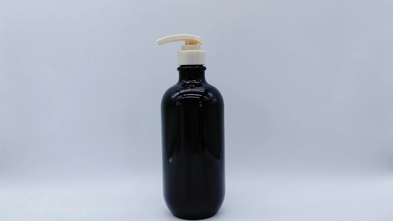 Glamorous 750ml black PET shampoo conditioner bottle for skin care packaging 1