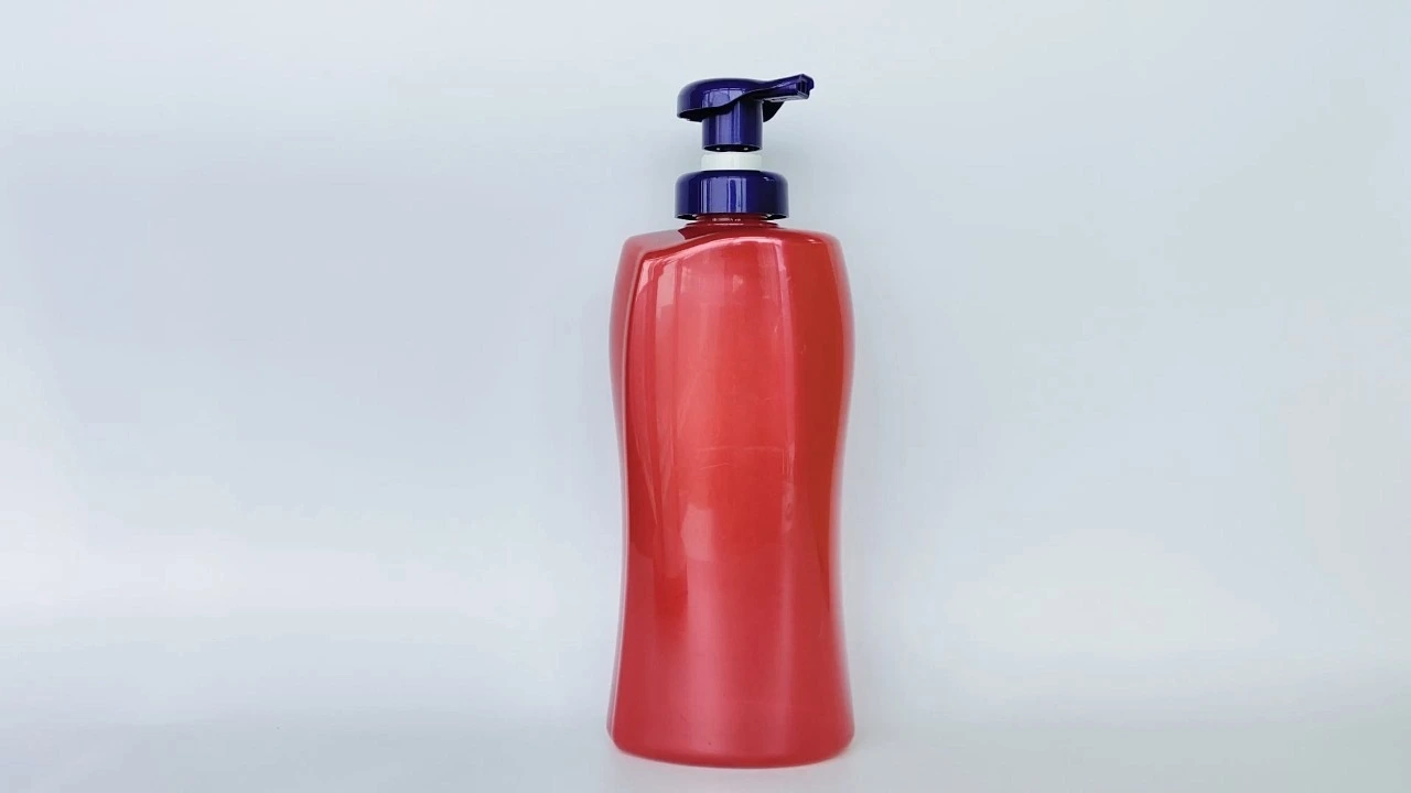 Glamorous 1200ml Pearlescent red PET shampoo conditioner bottle for skin care packaging 1