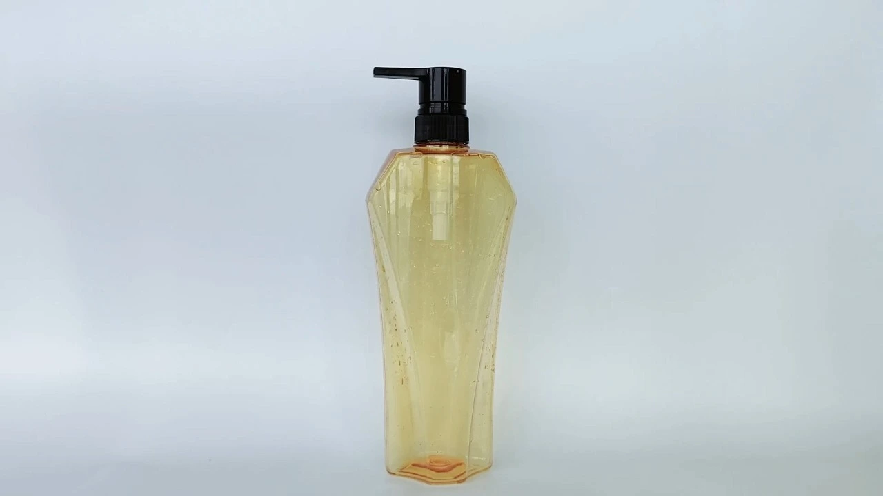 Glamorous 780ml Yellow Transparent PET Shampoo conditioner bottle for skin care packaging 1