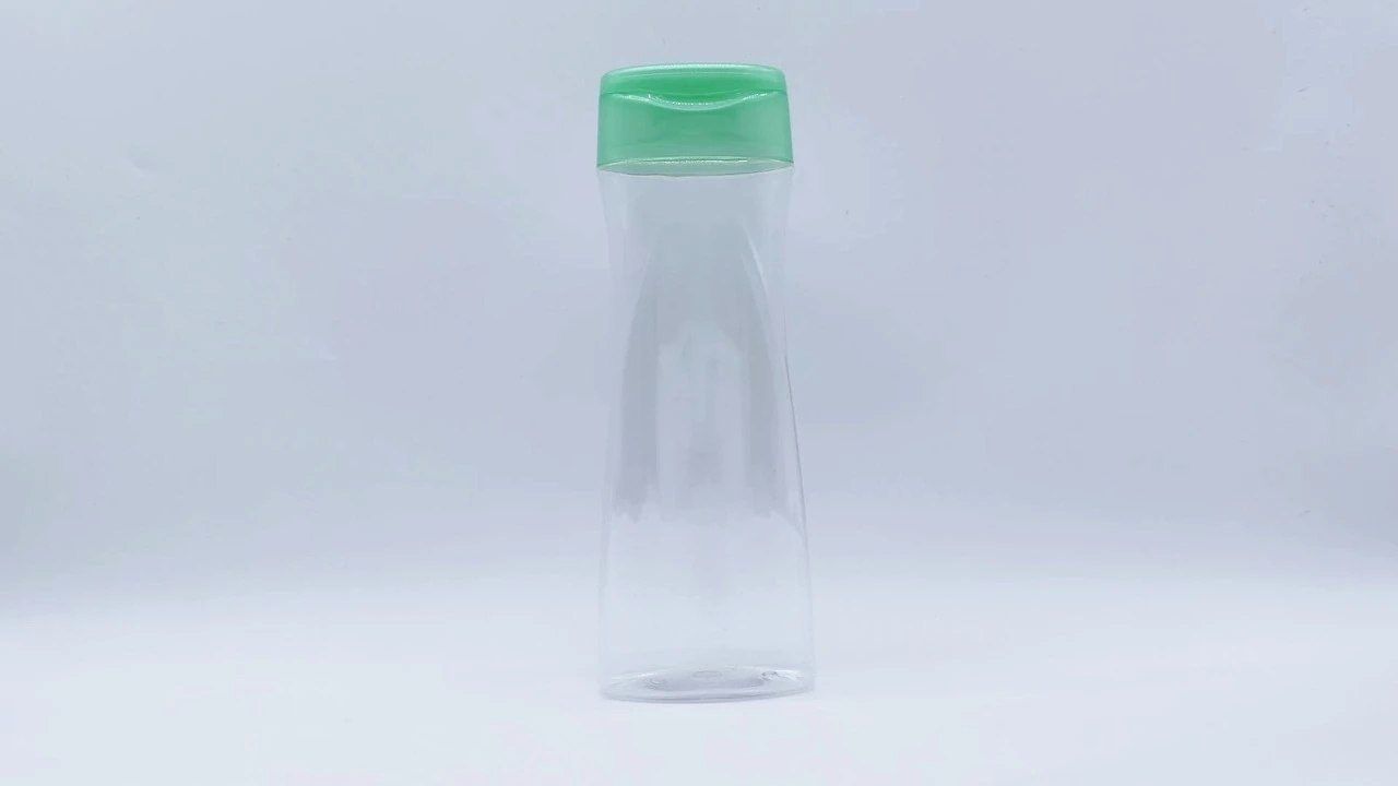 Glamorous 350ml colorless transparent PET shampoo conditioner bottle 1