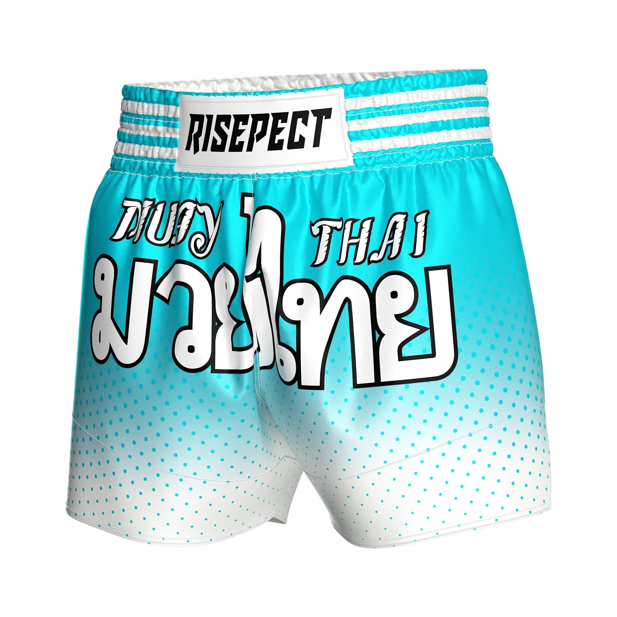 Rise Polka Dots Thai Fight Shorts Gradient Bright Muay Thai Shorts Blue 1