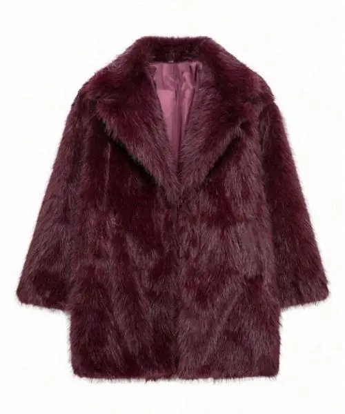 Chaqueta de abrigo holgada y gruesa de piel sintética de estilo europeo y americano de invierno para mujer 1