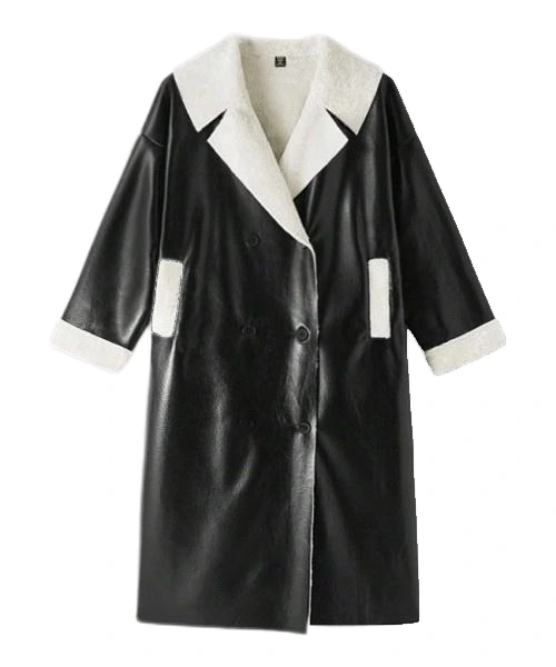 Plus Size Black Elegant Versatile Retro Fluffy Long Coat 1